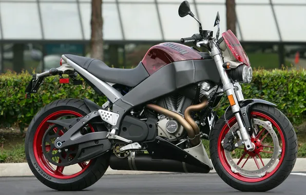 Red, engine, lights, frame, drives