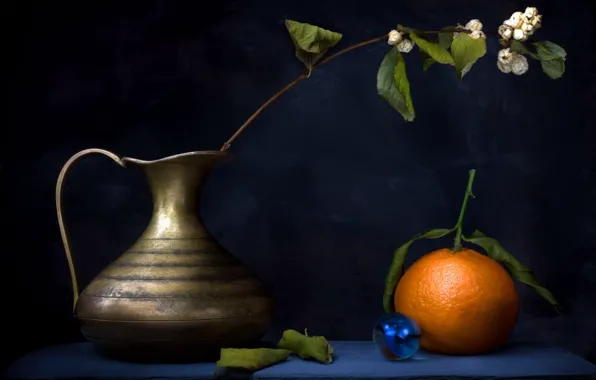 Background, pitcher, Mandarin