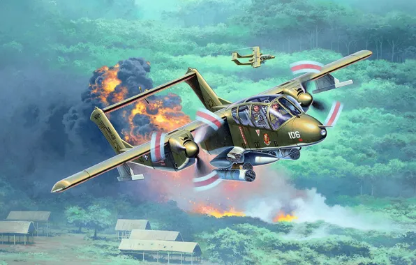 North American, Bronco, American light attack aircraft, OV-10А, the first and main production version