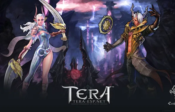 Girl, guy, demons, Tera