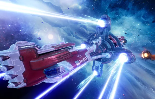 Space, art, battleship, fanart, Spaceship, science fiction, Hyperion, EVE online
