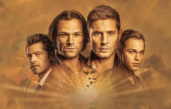 Wallpaper actor, Jensen Ackles, short hair, men, brunette, Over The Padalecki Jared, Misha Collins, celebrity