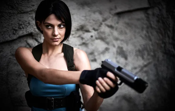 Look, girl, weapons, Resident Evil, cosplay, Jill Valentine