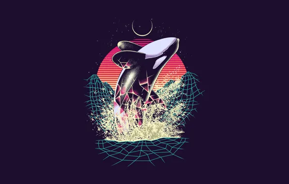 Color, Minimalism, Whale, Style, Kit, Background, Art, Art