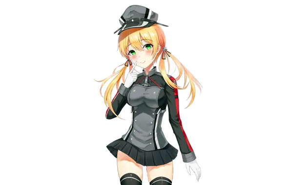 Girl, sexy, thighhighs, green eyes, long hair, dress, anime, beautiful
