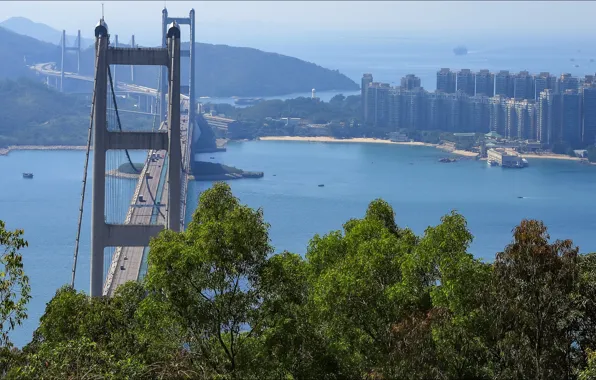 City, nature, bridge, beauty, Hong Kong, wallpapers 1920 x 1080