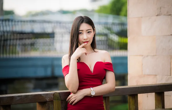 Look, girl, dress, Asian, cutie, bokeh