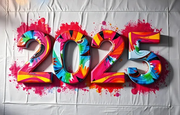 Paint, figures, spot, red, white background, New year, fabric, blots