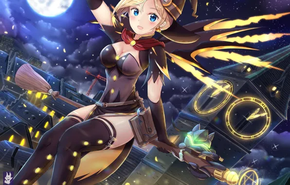 City, kawaii, game, sky, hat, big, anime, night