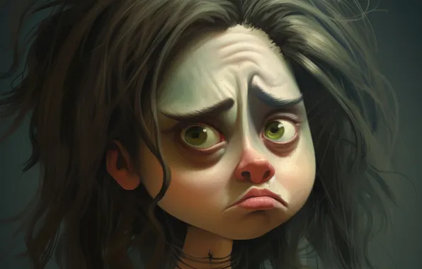 Look, girl, resentment, portrait, art, dissatisfaction, the expression, smiley