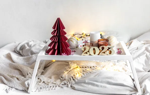 Christmas, New year, herringbone, table, date, Christmas decorations, 2023