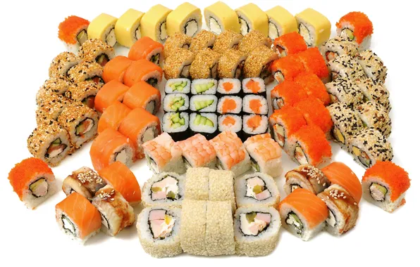 Fish, caviar, sushi, rolls, seafood