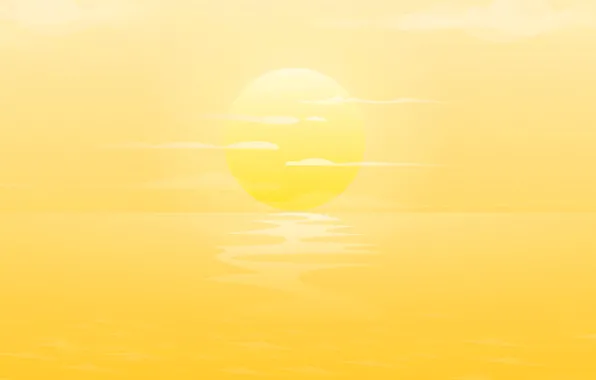 Sea, the sun, clouds, sunset