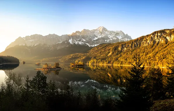 Picture nature, Bavaria, Eibsee, The District Of Garmisch-Partenkirchen