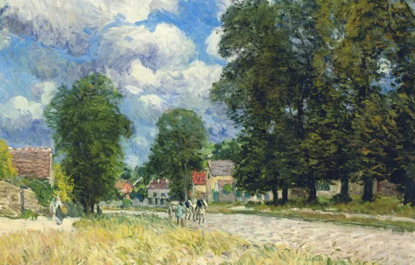 Picture landscape, picture, Alfred Sisley, Alfred Sisley, The road to Marly-Le-ROI