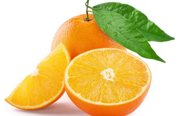 Leaves, orange, the cut, citrus, the fruit