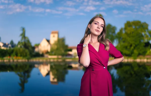 Look, girl, pose, dress, Ludivine