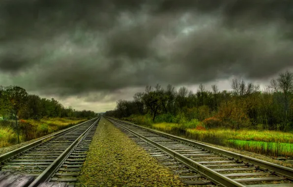 Road, clouds, the darkness, Iron