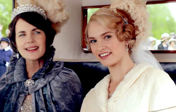 Picture actress, the series, drama, characters, Lily James, Downton Abbey, Cora Grantham, Elizabeth McGovern