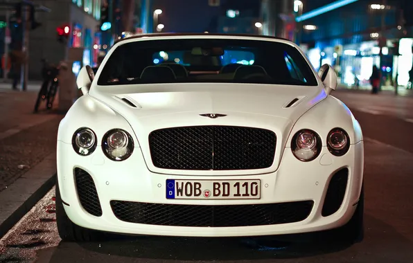 Picture night, city, photo, lights, Bentley, before, cars, auto
