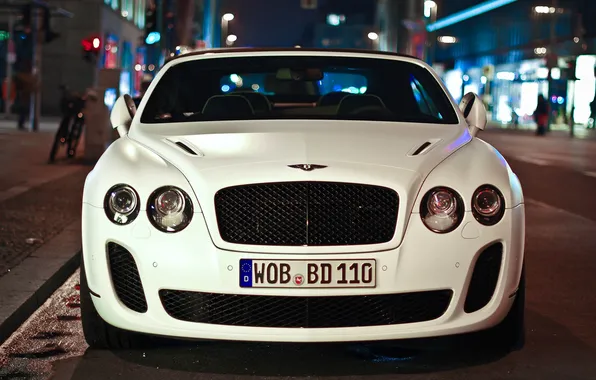 Night, city, photo, lights, Bentley, before, cars, auto