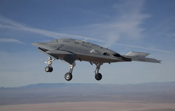 Picture the sky, flight, combat, chassis, Х47В, Unmanned aerial vehicle, Northrop Grumman Corporation
