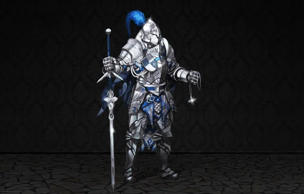 Minimalism, Armor, Sword, Warrior, Knight, Illustration, Knight, Sword