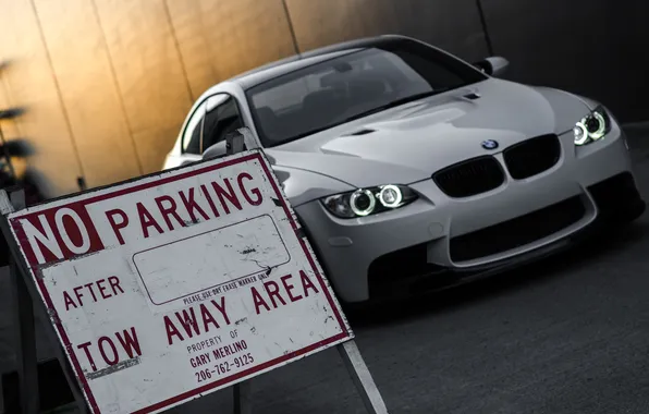 Picture white, bmw, BMW, index, white, front view, e92, daylight