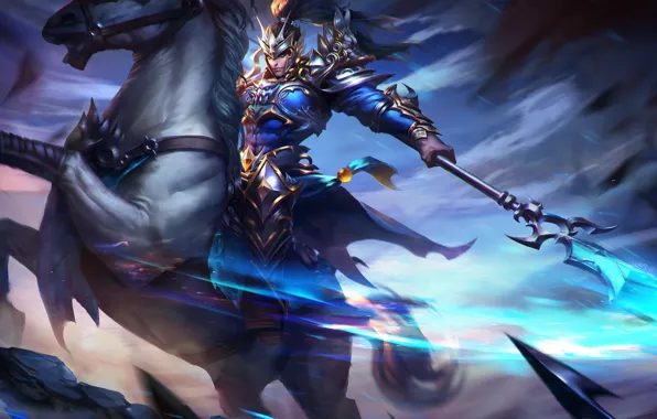 Horse, warrior, MAG, hon, art, Heroes of Newerth, benzington, Bennington Zhao Yun Secret