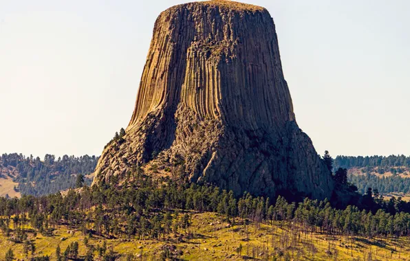 Picture Wyoming, USA, monument, Devils Tower, natural monument