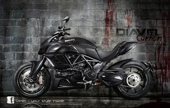 Motorcycle, red., black., The DEVIL, DUCATI
