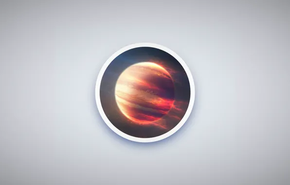 Picture space, minimalism, planet, circle, Jupiter, simple design