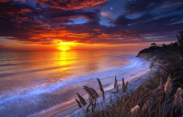 Picture sea, nature, sunset, shore