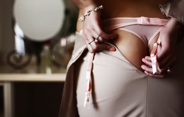 Girl, skirt, ring, pink panties