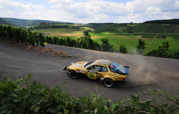 Nature, sport, Drift, Rally, Porsche 944