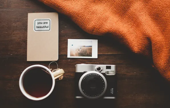 Picture tea, camera, the camera, mug, Cup