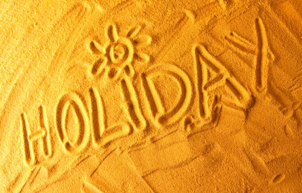 Sand, sea, beach, the sun, the inscription, stay, beach, Holiday