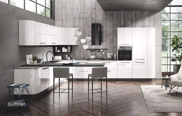 Style, Villa, interior, Italy, kitchen, dining room, dining area, Italian design