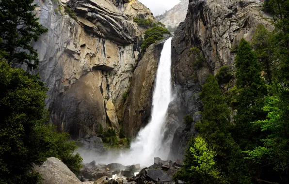 Trail, USA, USA, Yosemite, Yosemite, Waterfalls, If, Trail