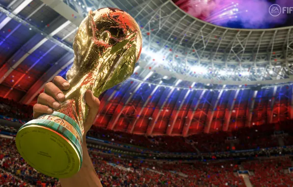 The ball, Sport, Hand, Football, Russia, 2018, Stadium, FIFA