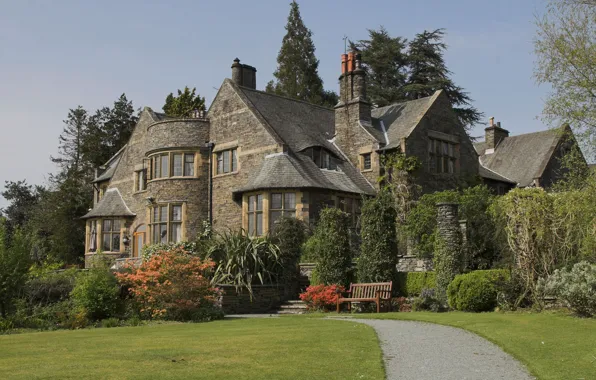 Wallpaper home, Cragwood, Lake District Country, mansion, UK