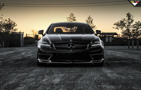 Car, tuning, black, Mercedes, tuning, the front, amg, rechange