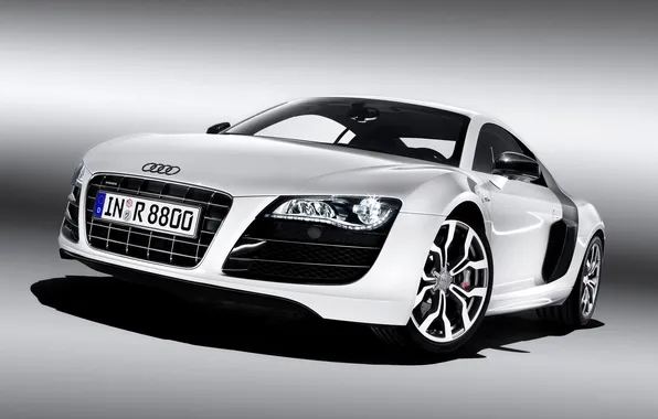 Picture white, Audi, Auto, Grille, Lights, Room, V10, The front