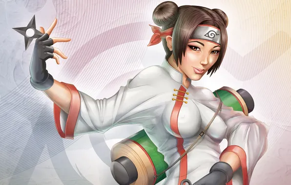 Girl, headband, naruto, asterisk, tenten