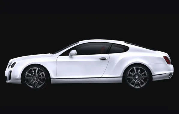 Bentley, Continental, White, Machine, Bentley, Coupe, Side view