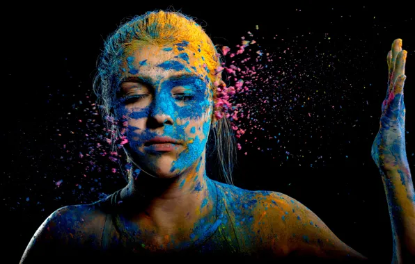 Picture color, paint, girl, background