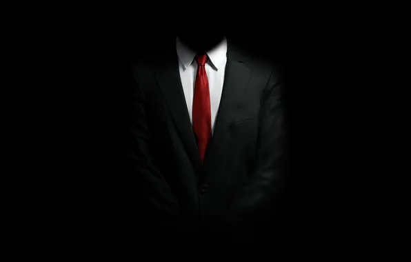 Costume, tie, Hitman, shirt, black background, jacket