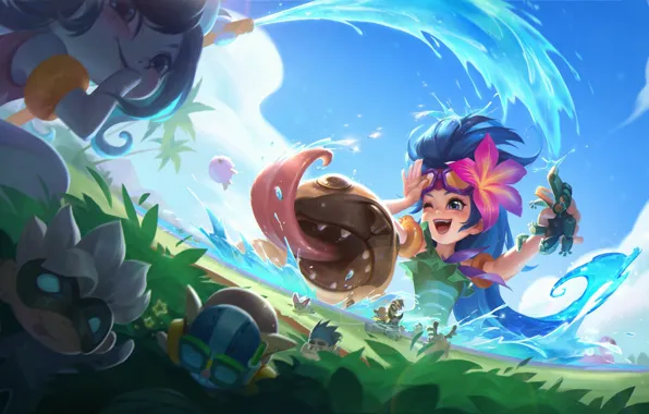 Girls, wave, League Of Legends, Zoe