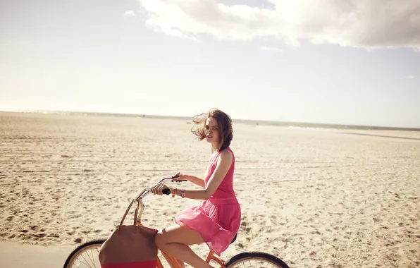 Picture bike, model, dress, Zuzana Gregorova