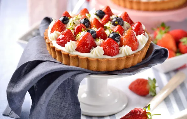 Berries, blueberries, strawberry, pie, cakes